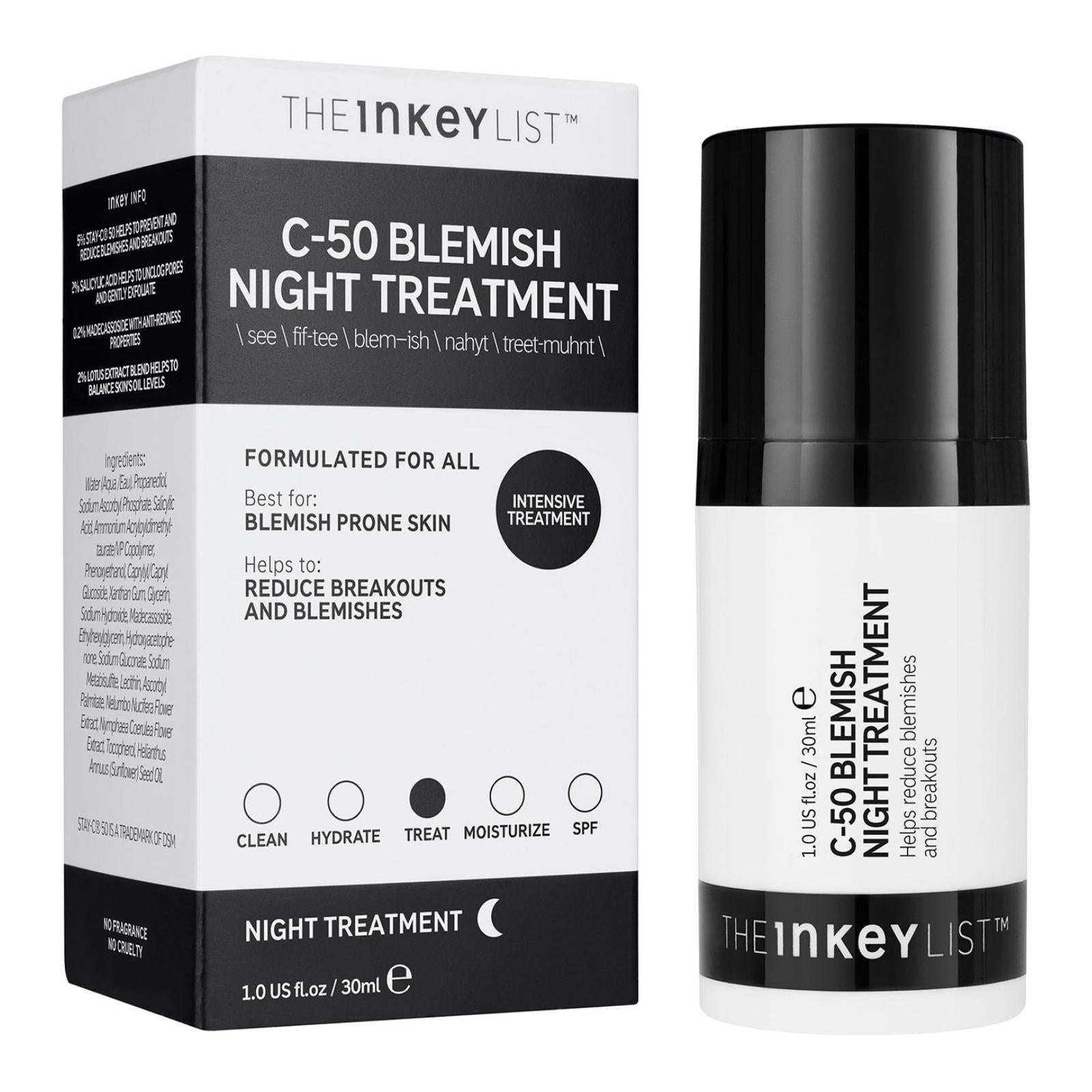 The Inkey List The Inkey List | C-50 Blemish Night Treatment | 30ml - SkinShop