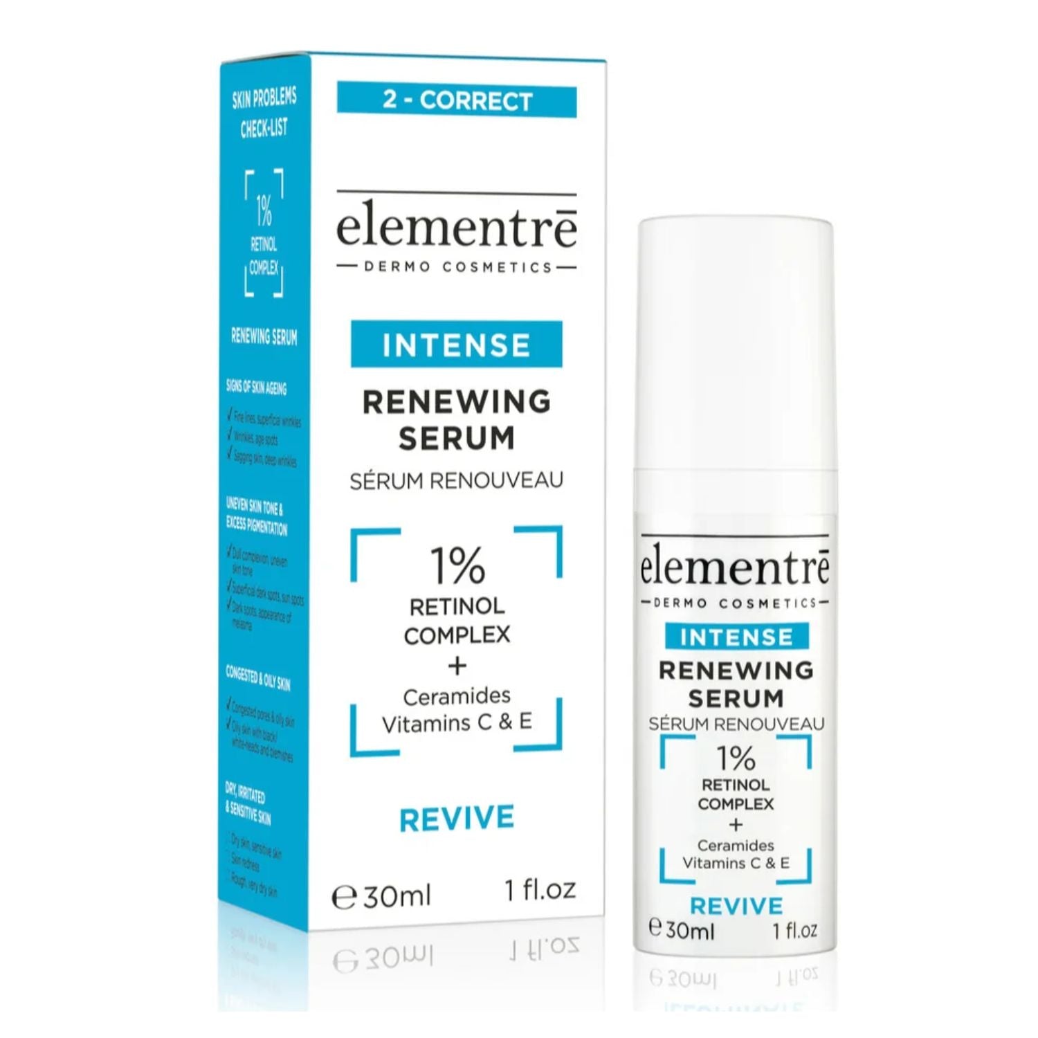 Elementre Dermo Cosmetics Elementre | 1% Retinol Complex Intense Renewing Serum | 30ml - SkinShop