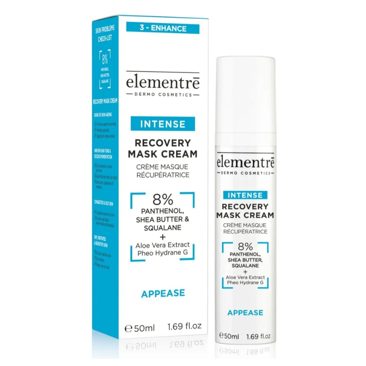 Elementre Dermo Cosmetics Elementre | 8% Panthenol Shea Butter & Squalane Intense Recovery Cream | 50ml - SkinShop